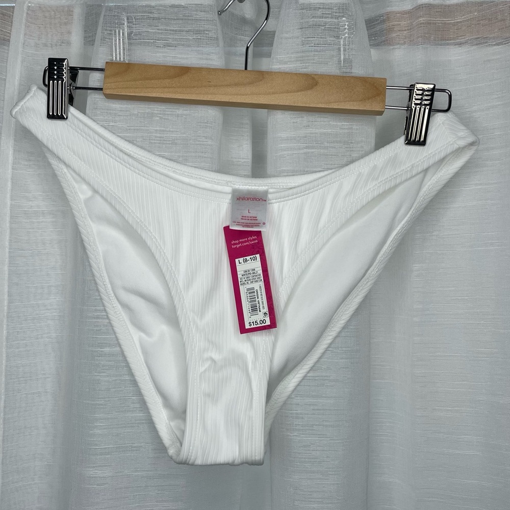 NWT Xhilaration Ribbed White Bikini Bottoms